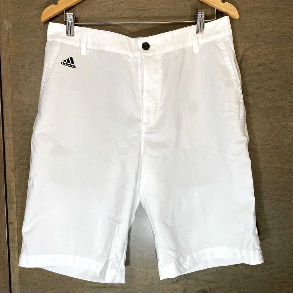 Adidas White ClimaLite Golf Shorts, 32